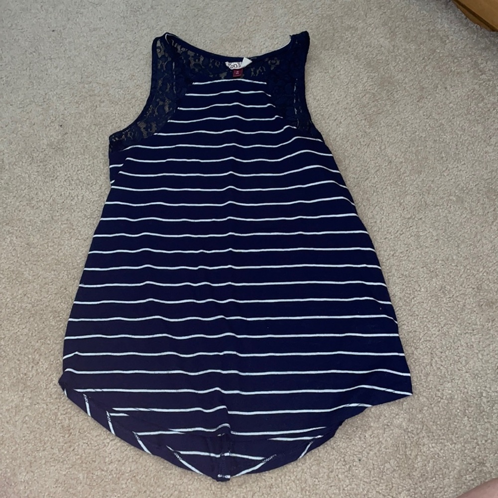 Sonoma medium Navy tank top with white stripes